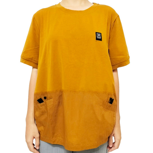 New Short Sleeve T-Shirt: Artistic, Simple, Solid Color, Loose Fit, Cotton Blend Casual Top