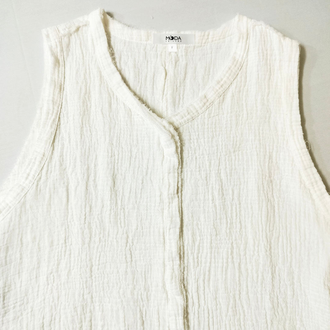 Soft Cotton Linen Women's New Arrival: Versatile, Travel-Friendly Artistic Vest