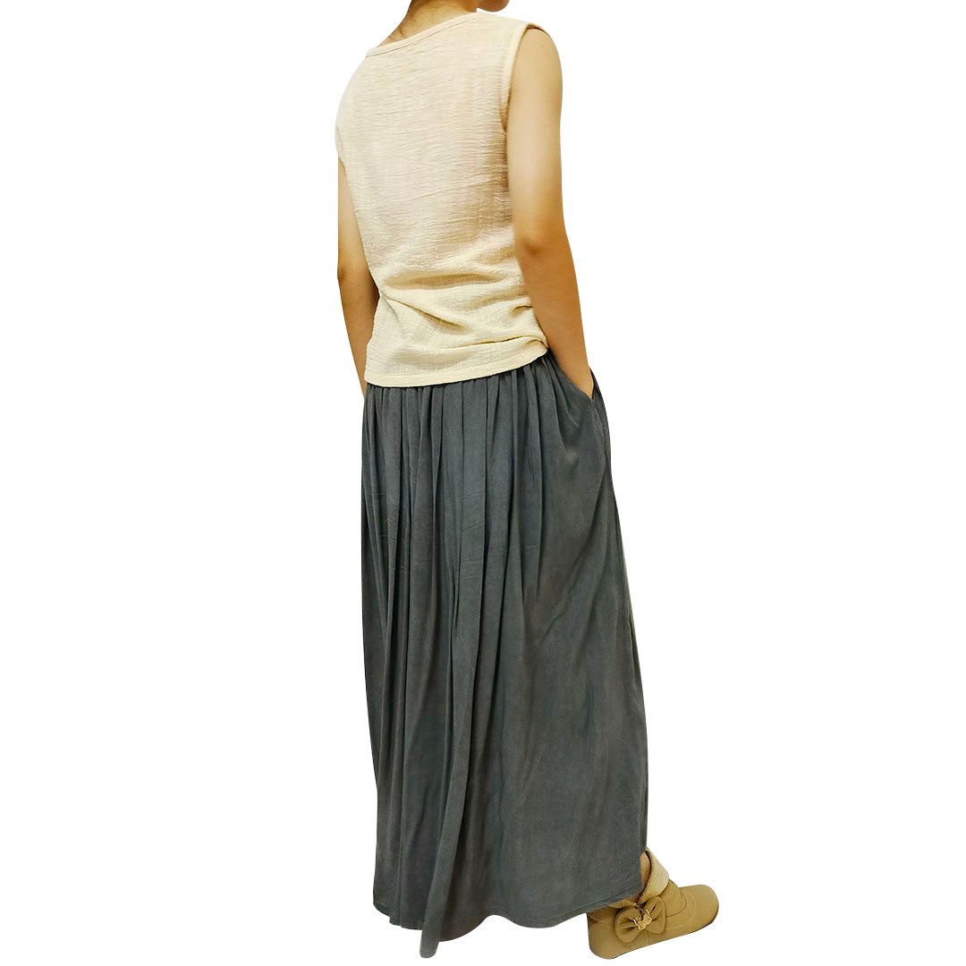 Charming A-Line Skirt: Artistic Cotton Linen, Linen Blend Tie-Dye, with a Flowy Silhouette