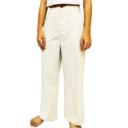 Loose-fitting cotton drape wide-leg pants