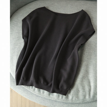 2024 New Loose Fit Women’s T-Shirt: Korean Style Batwing Sleeve Knit Top