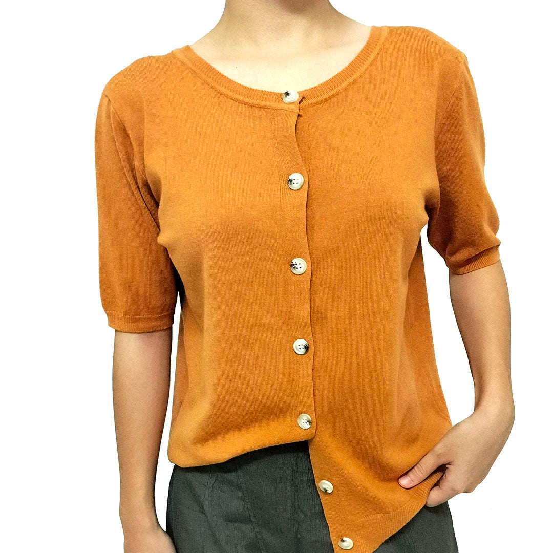 Lightweight Ice Silk Short Sleeve Knit Cardigan for Women