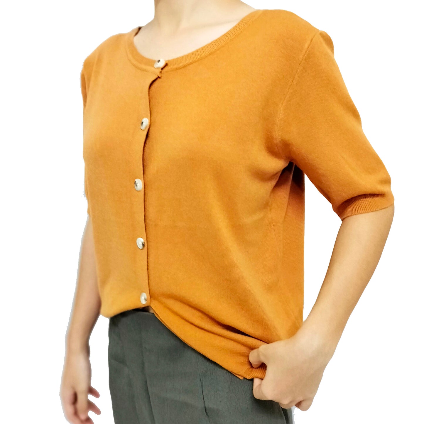 Lightweight Ice Silk Short Sleeve Knit Cardigan for Women