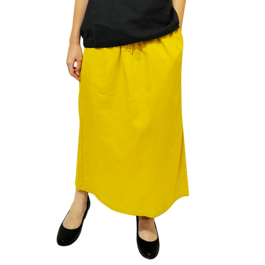 A summer loose-fit, slimming long skirt with a sophisticated, stylish, and elegant vibe, perfect for casual wear, featuring a side slit.