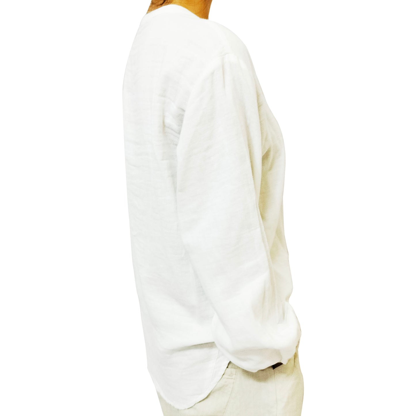 Autumn New Arrival: Sweet Double-Layer Cotton Gauze Long-Sleeve Shirt with Single Pocket for Women - White Blouse.